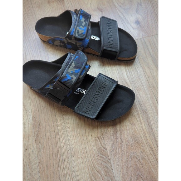 Birkenstock Rotterdam Sport Sole Blue Camo Sandals EU 42 Mens 9-9.5 Rare - Picture 8 of 14